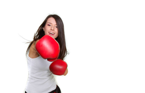 年輕美麗的女拳擊手