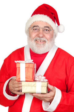 Smiley Santa Claus與兩個(gè)禮物