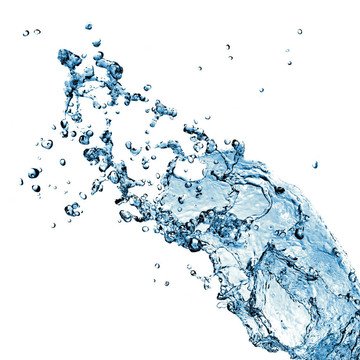 水濺在白色的氣泡上
