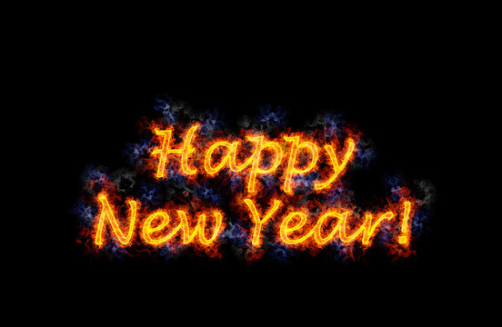 火熱的文字新年快樂。