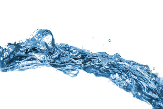 水濺在白色的氣泡上