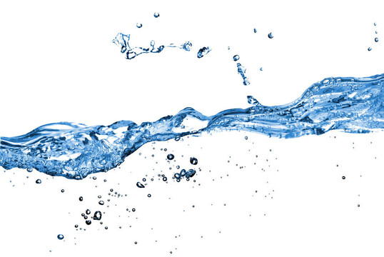 水濺在白色的氣泡上