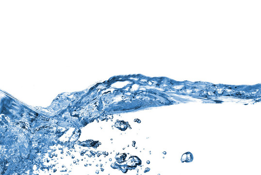 水濺在白色的氣泡上