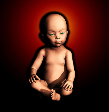 坐在嬰兒
