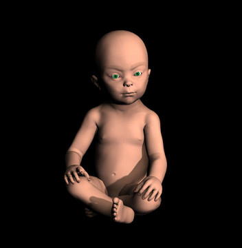 坐在嬰兒