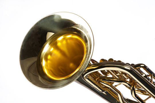 Tuba Euphonium孤立White