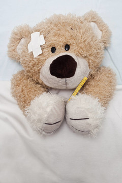 Teddy Bear Laying躺在床上