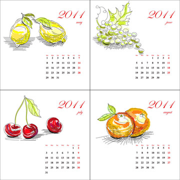 水果日歷為2011