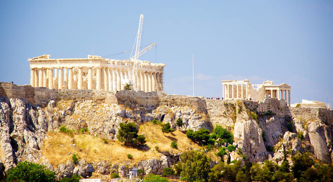 帕特農(nóng)神廟在雅典Akropolis；希臘；