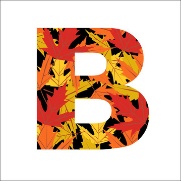 秋季葉字體；字母B