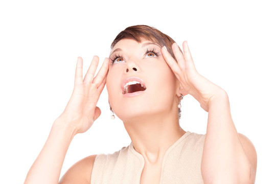 令人驚訝的女人的臉