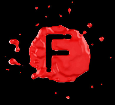 在黑色的背景上的紅色斑點(diǎn)的F字母