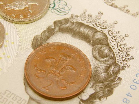英國英鎊貨幣紙幣和硬幣