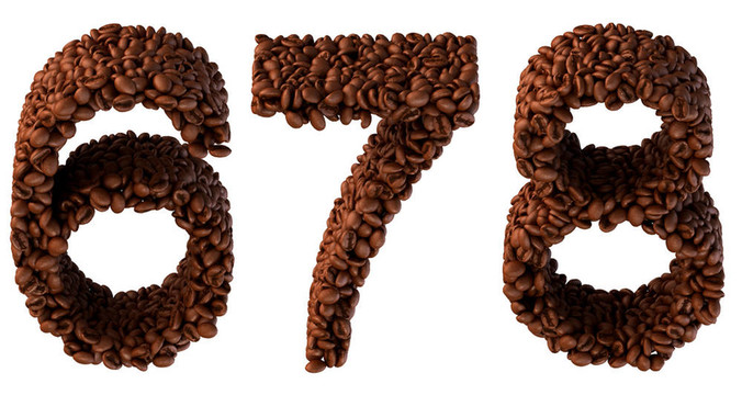 烤咖啡字體7 6 8數(shù)字