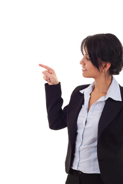 女人指著她的身邊