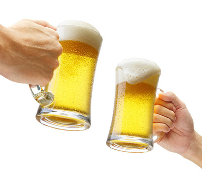 喝啤酒