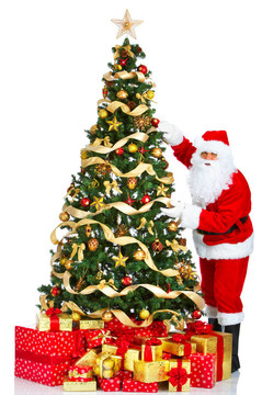 Santa和圣誕樹