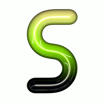 綠色光澤的3D兒童有趣的泡泡字母字體