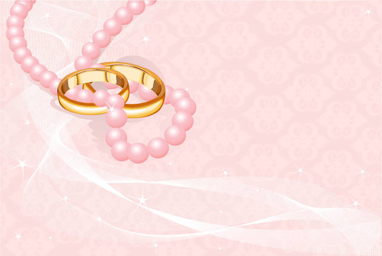 粉紅上的結(jié)婚戒指