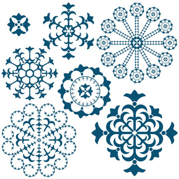 集藍(lán)色復(fù)古雪花