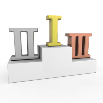 勝利領(lǐng)獎臺-羅馬數(shù)字1；2；3 -黃金；銀；Bronze