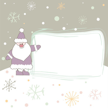 Santa圣誕卡。插畫(huà)