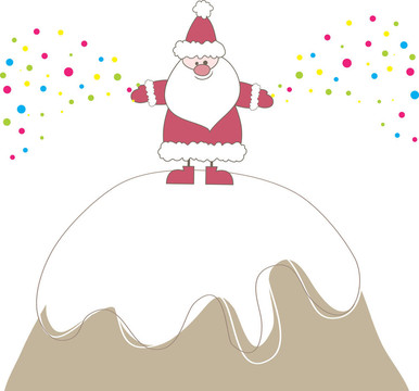 Santa圣誕卡。插畫(huà)