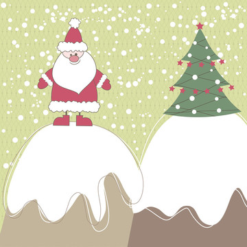 Santa圣誕卡。插畫(huà)