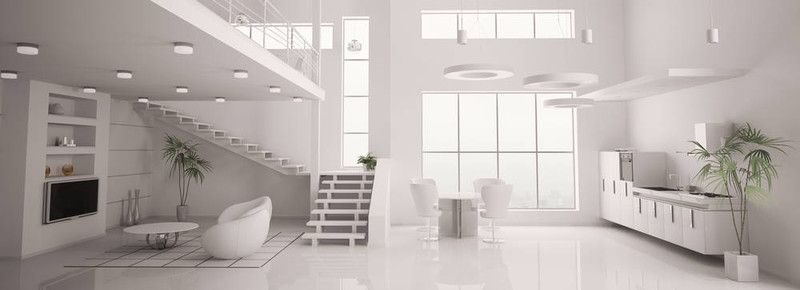 白色現(xiàn)代室內(nèi)全景3D渲染