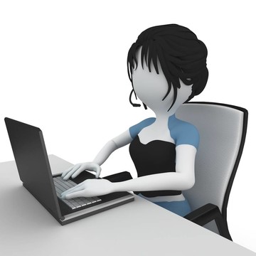 3D女孩在辦公室工作