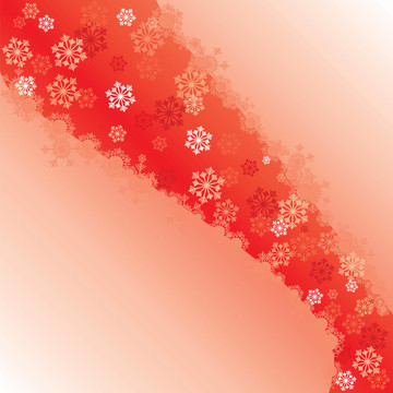 雪花紅色圣誕賀卡插畫