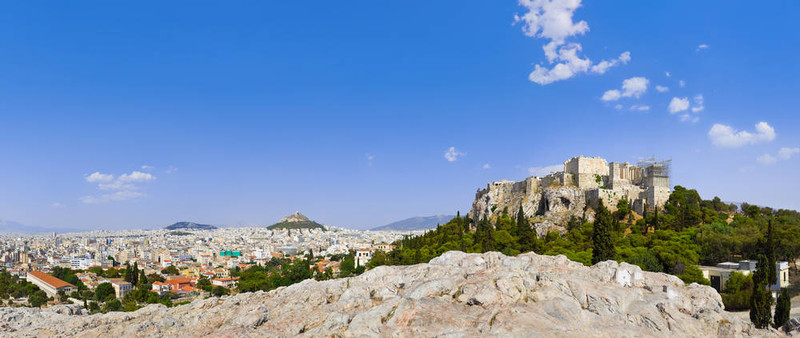 阿克羅波利斯和Athens；希臘