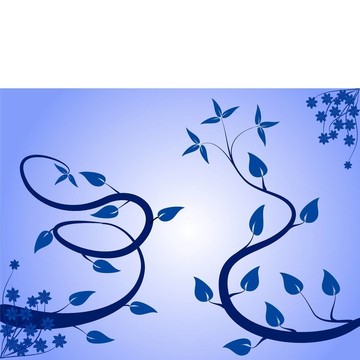 一個抽象的花卉背景ilustration與藤蔓纏繞在一個淺藍(lán)色的畢業(yè)背景