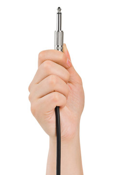 帶音頻電纜的手
