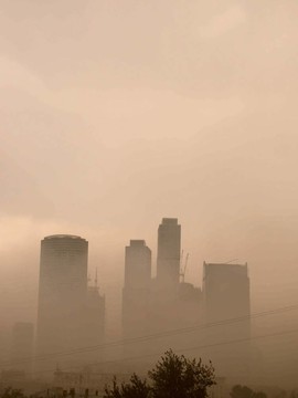 煙霧。城市.
