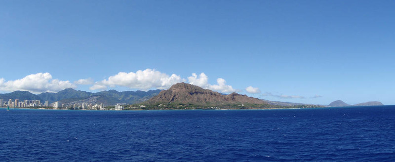 diamondhead和瓦胡島的南部海岸