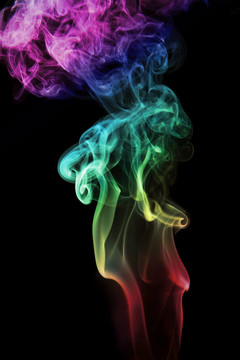 抽象彩色煙霧的背景。