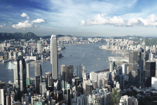香港市在低飽和度