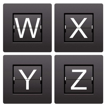 字母系列W，Z從機械的記分牌
