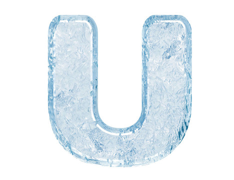 冰的字體。字母U