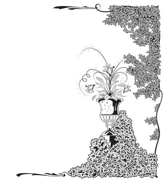 摘要花框