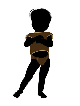 男性幼兒插畫剪影