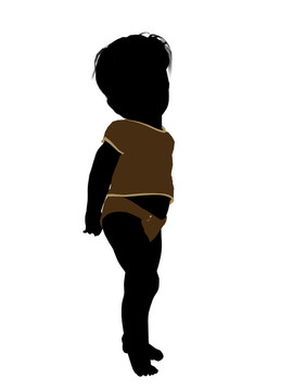 男性幼兒插畫剪影