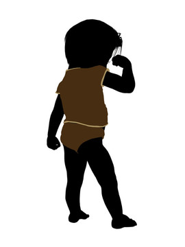 男性幼兒插畫剪影