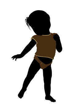 男性幼兒插畫剪影