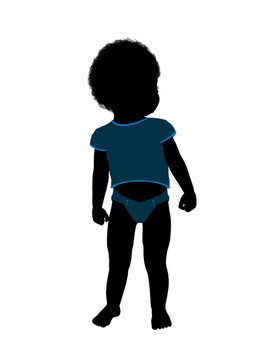 非洲裔美國(guó)男子幼兒插圖剪影