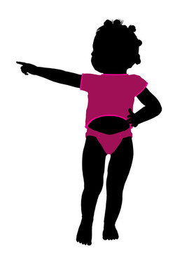 非洲裔女性幼兒插圖剪影
