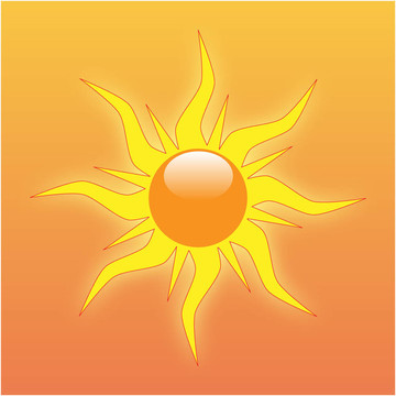 橙色背景下的太陽(yáng)圖像