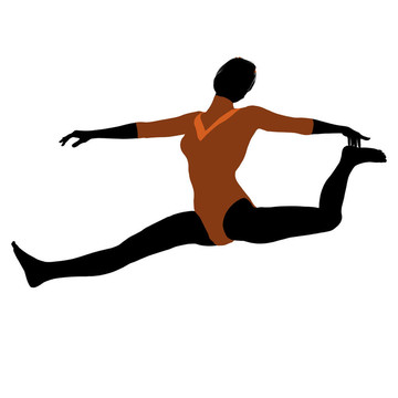 女體操運動員的插圖剪影