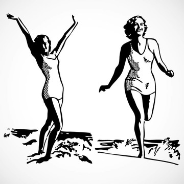 復(fù)古女人沐浴套裝